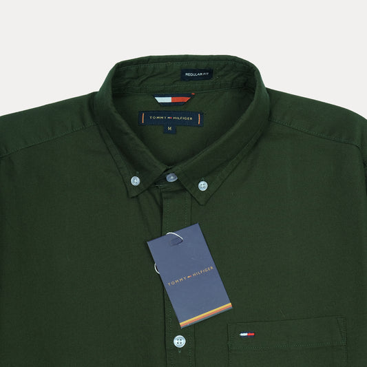 TOMMY HILFIGER Verdant Moss Regular Fit Long Sleeve Button-Down Shirt