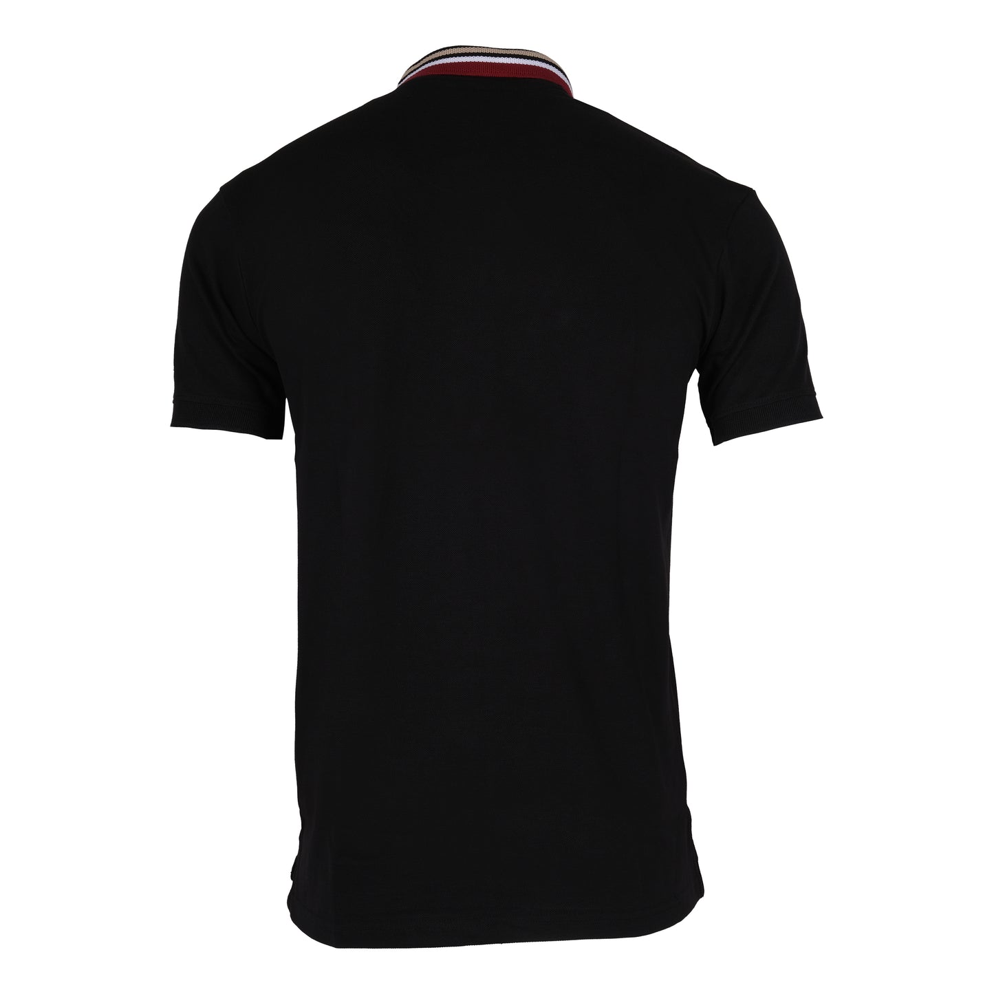 TOMMY HILFIGER Midnight Noir Classic Fit Polo Shirt with Striped Collar