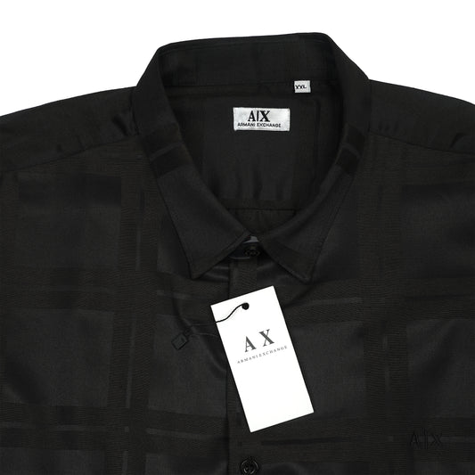 A|X Prismatic Onyx Whisper Slim Fit Long Sleeve Satin Shirt