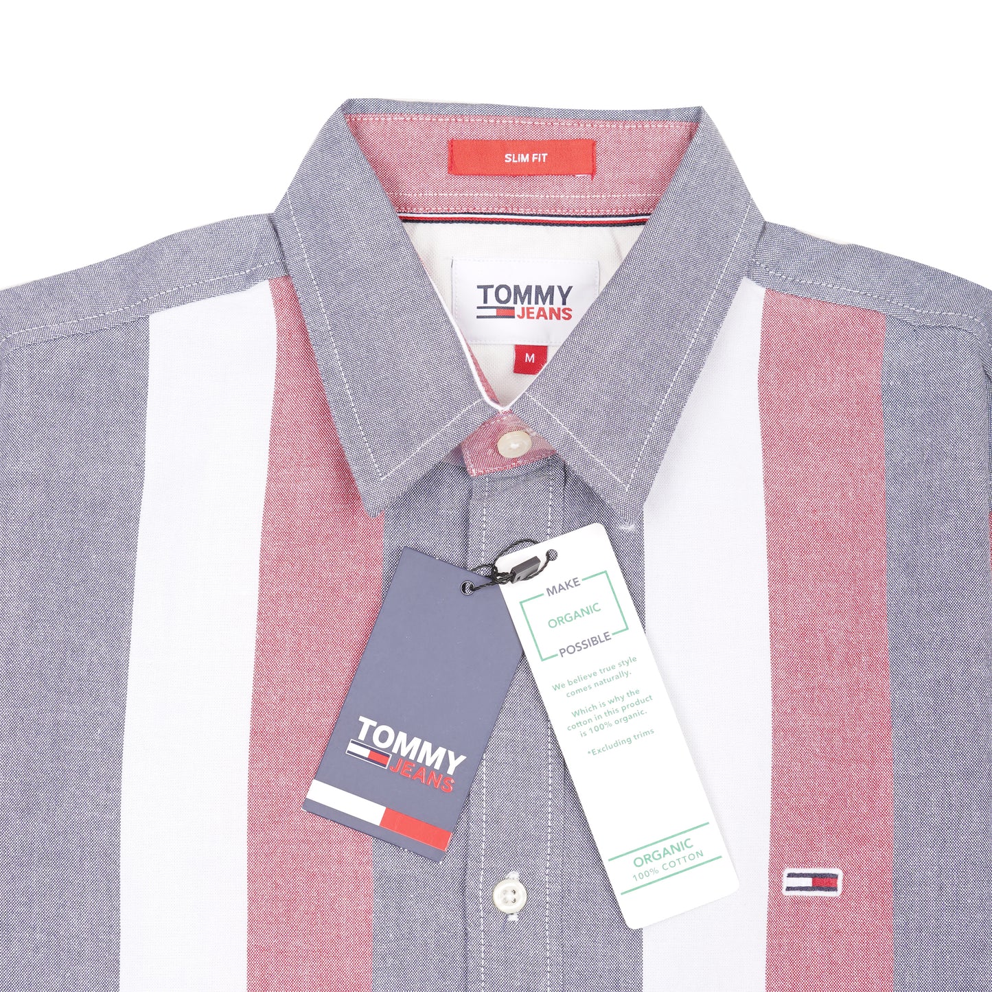 TOMMY JEANS Coral Mist Modern Fit Long Sleeve Striped Shirt