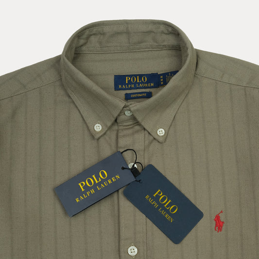 POLO RALPH LAUREN Enchanted Olive Custom Fit Long Sleeve Button-Up Shirt