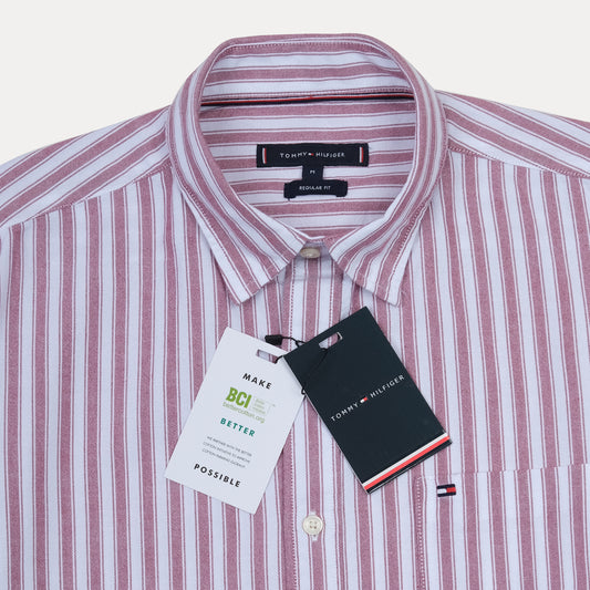 TOMMY HILFIGER Petal Pink Refined Fit Long Sleeve Striped Shirt