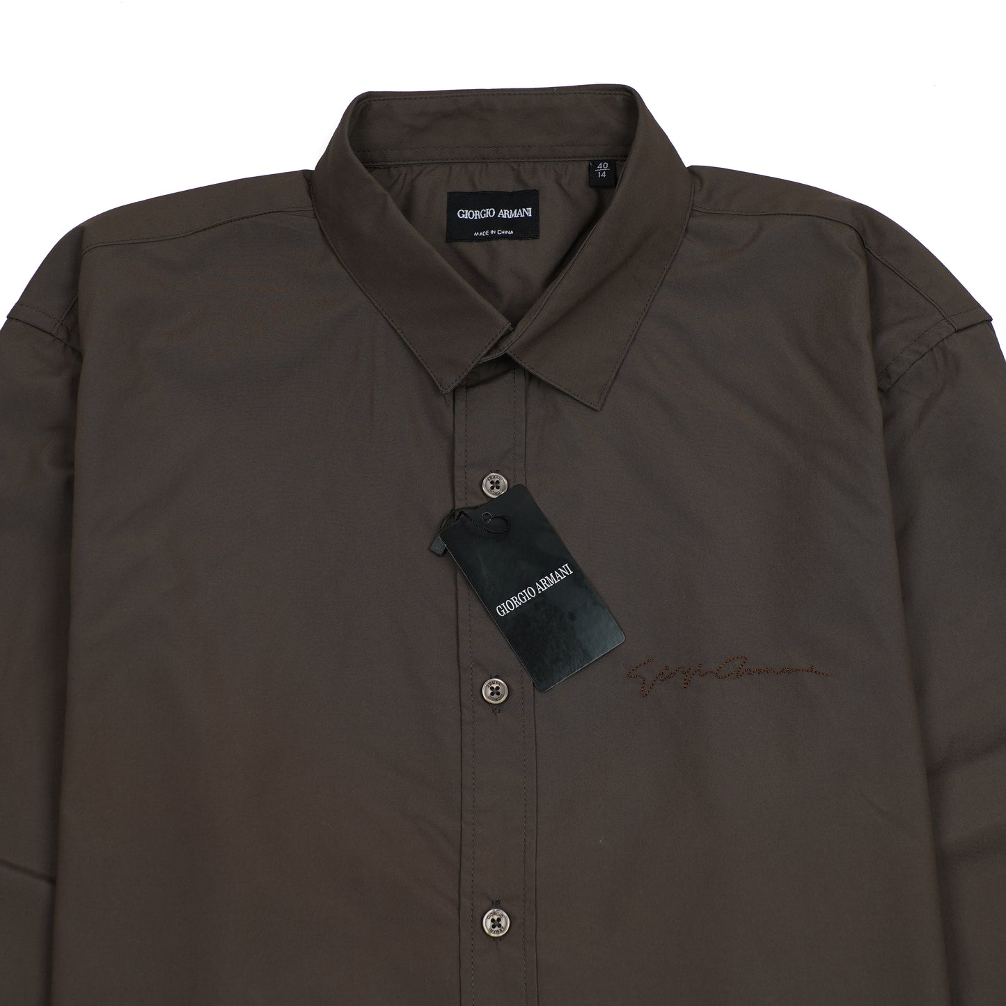 GIORGIO ARMANI Prismatic Amber Tailored Fit Long Sleeve Shirt