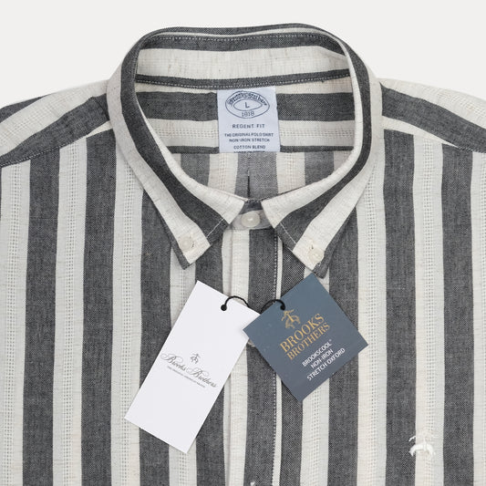 BROOKS BROTHERS Tempest Ash Tailored Fit Long Sleeve Cotton-Blend Button-Up Shirt