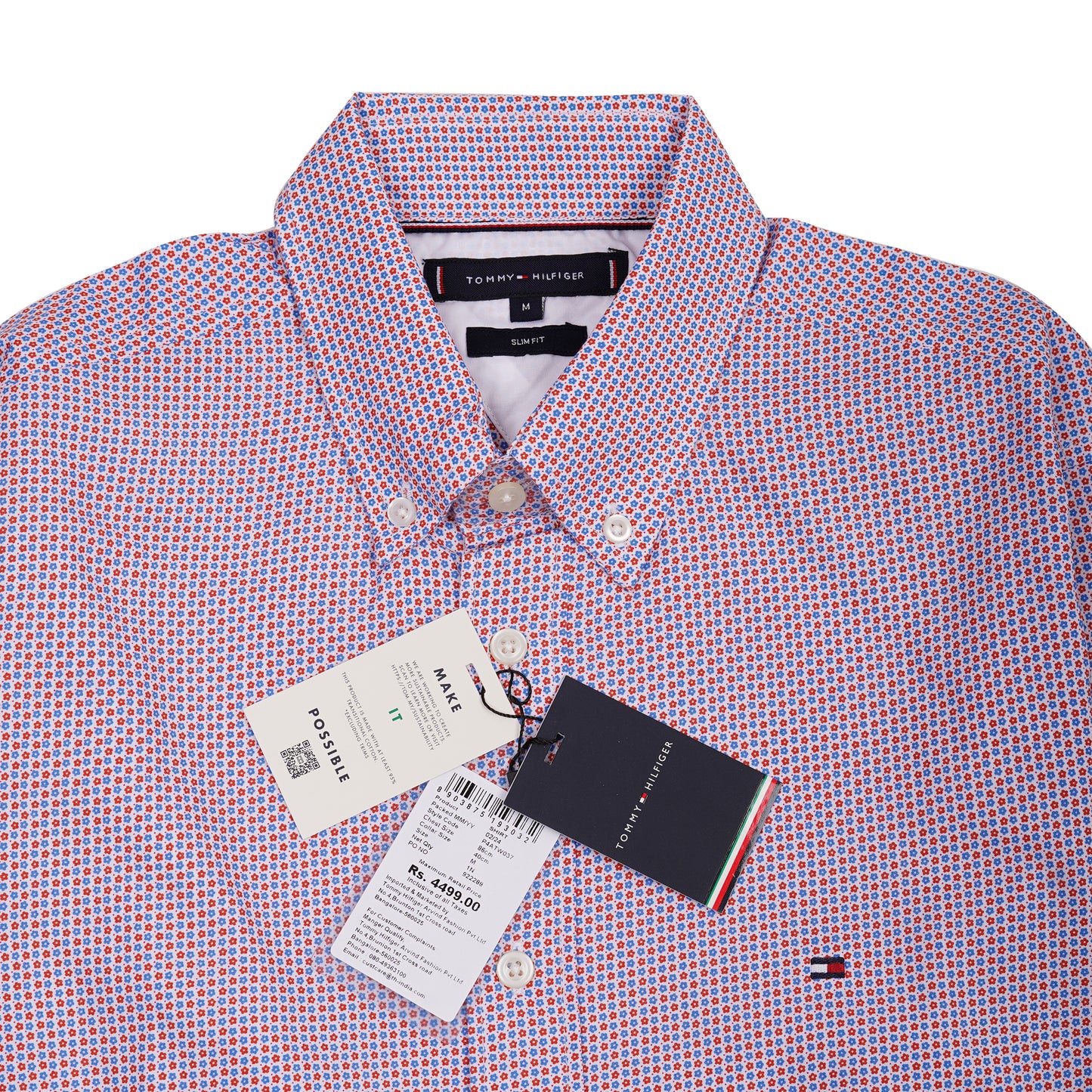 TOMMY HILFIGER Blush Plum Tailored Fit Long Sleeve Button-Up Shirt