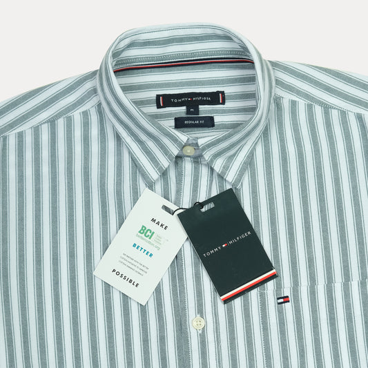 TOMMY HILFIGER Serene Teal Tailored Fit Long Sleeve Button-Up Shirt