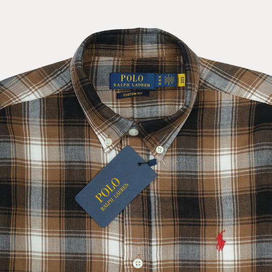 POLO RALPH LAUREN Rustic Maple Custom Fit Long Sleeve Plaid Shirt