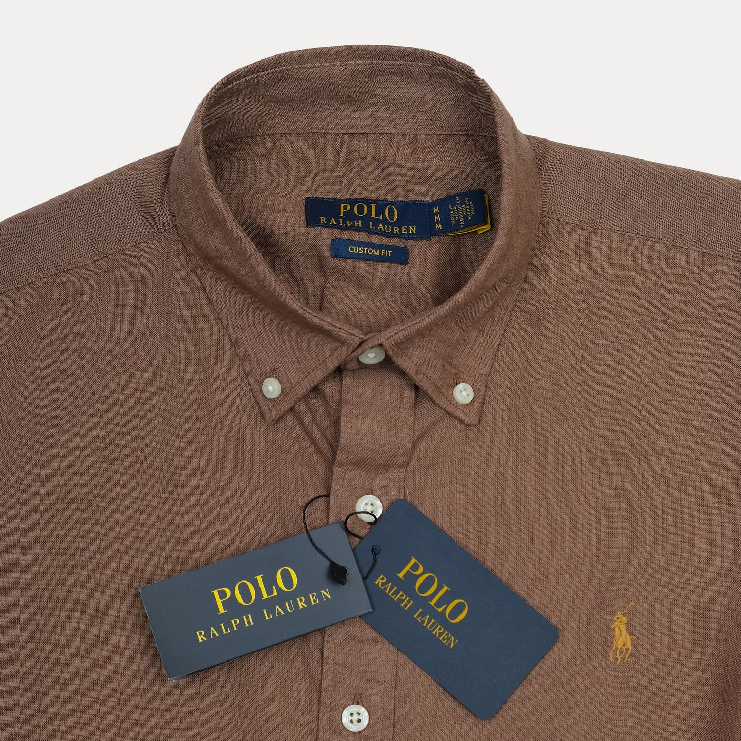 POLO RALPH LAUREN Rustic Ember Tailored Fit Long Sleeve Linen Button-Up Shirt