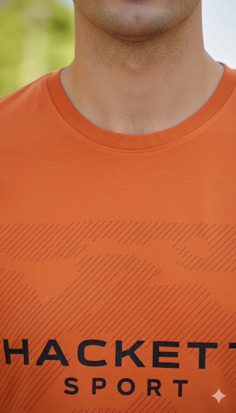 HACKETT Sport Performance Tee in Vibrant Orange