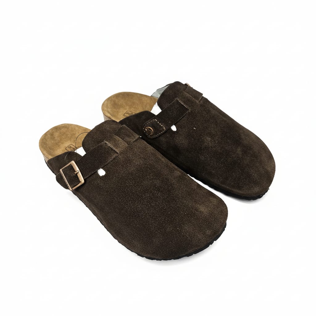BIRKENSTOCK Enchanted Chestnut Luxe Suede Clog with Buckle