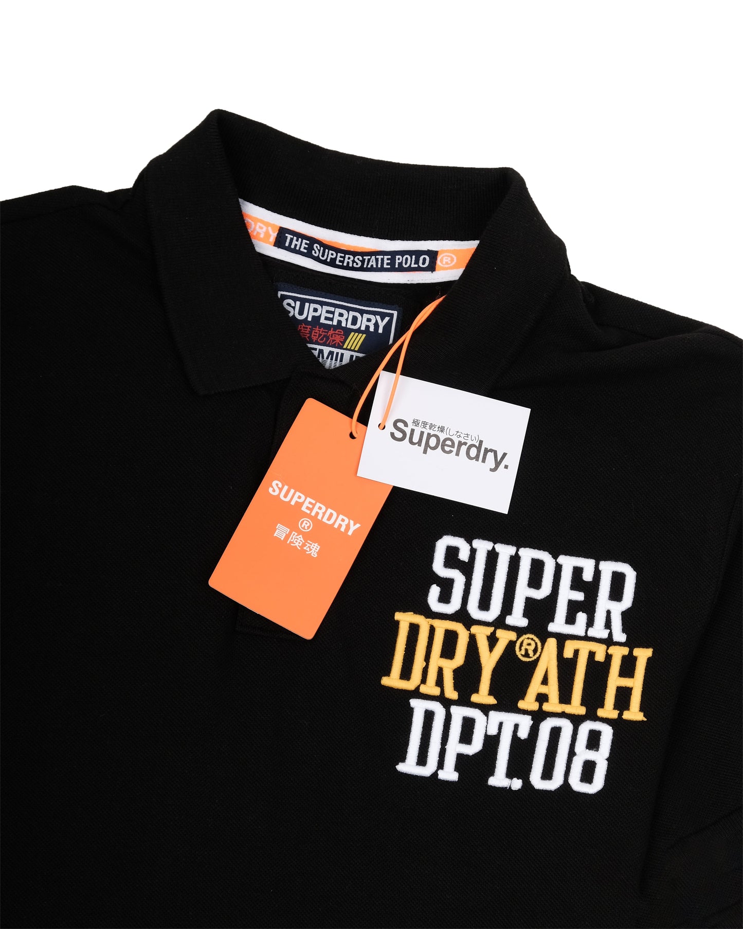 SUPERDRY Black Superstate Ath DPT08 Patch Polo Shirt