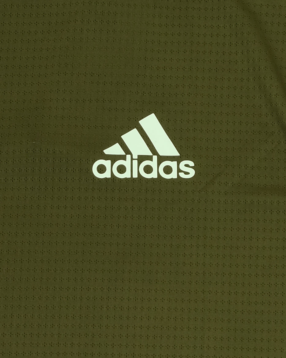 ADIDAS Olive Green Badge of Sport Performance Short Sleeve T-shirt