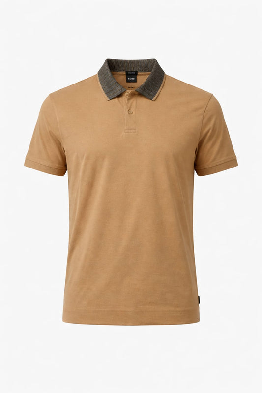 HUGO Dusk Gold Tailored Fit Short Sleeve Piqué Polo Shirt