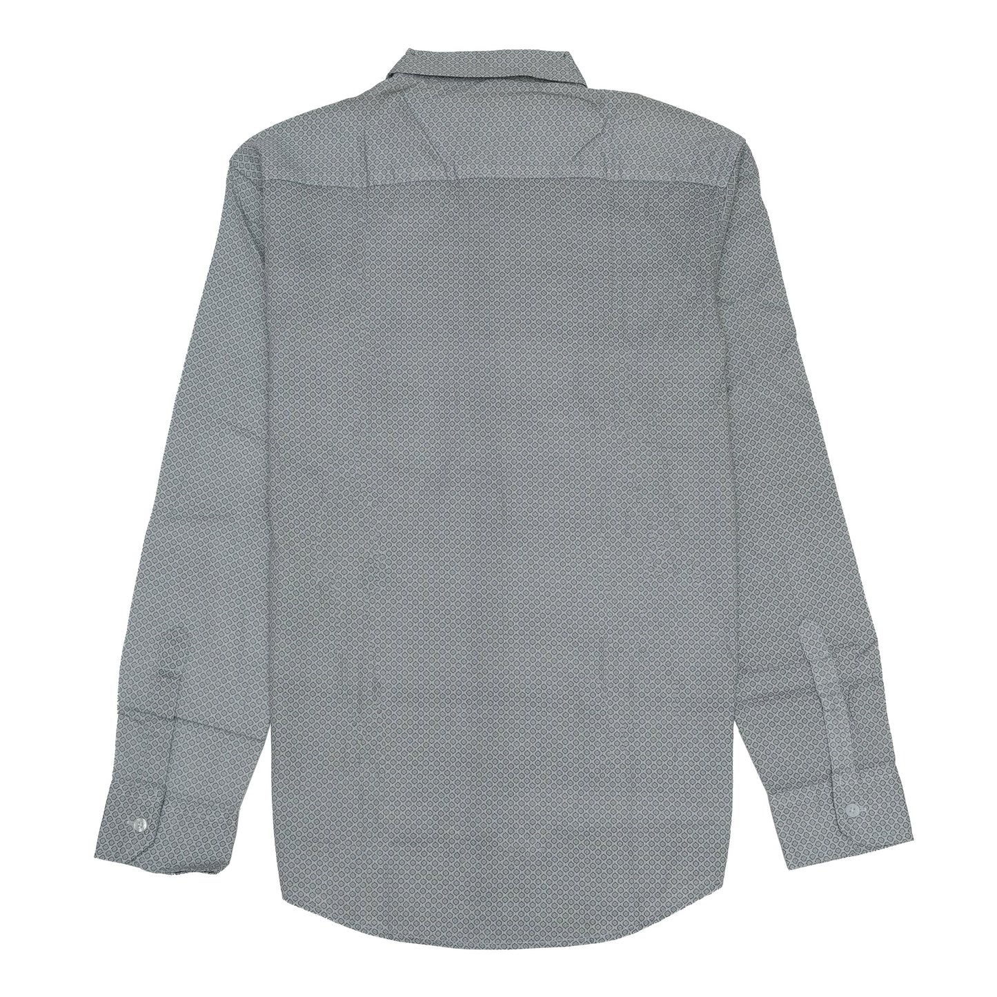 CALVIN KLEIN Geometric Patterned Grey Button-Up Shirt