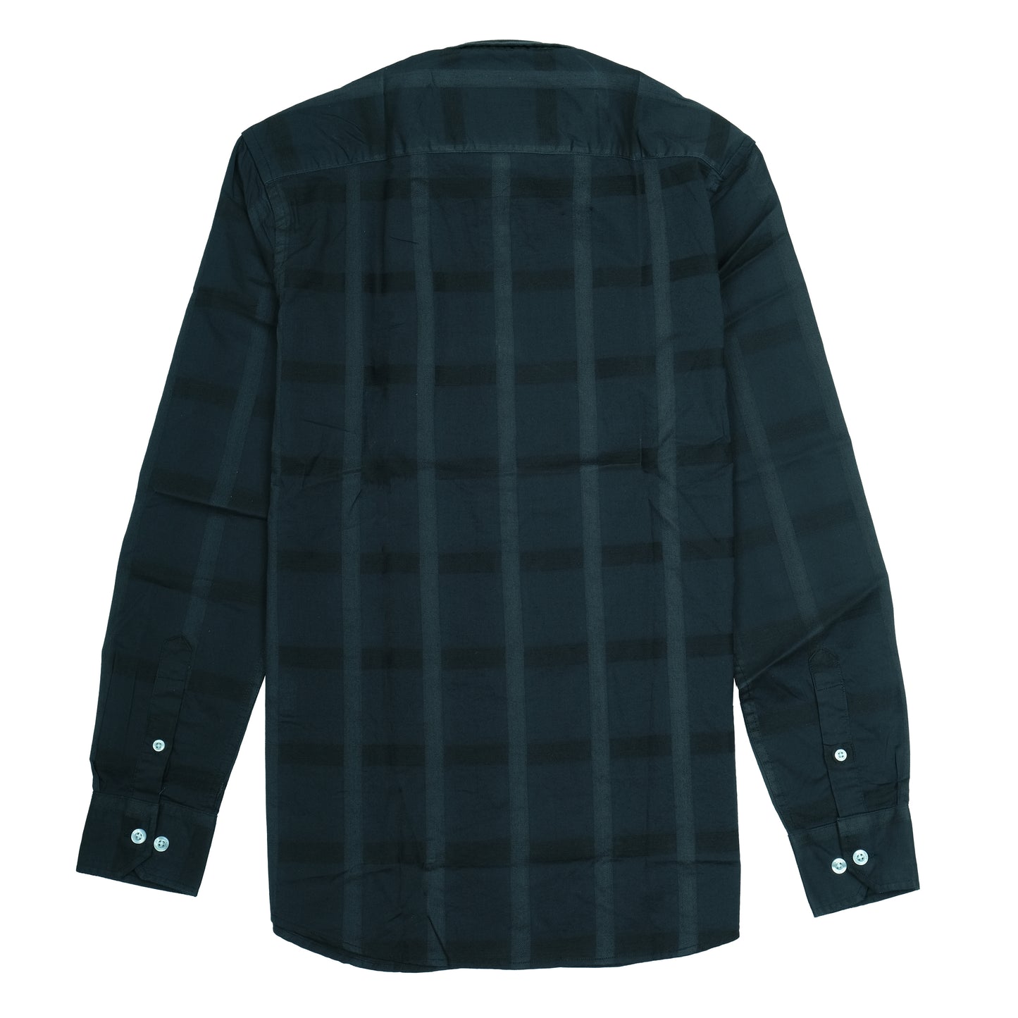 LACOSTE Dark Teal Check Pattern Long Sleeve Shirt
