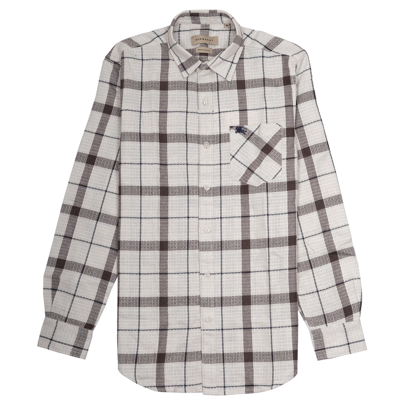 Burberry Beige Check Regular Fit Long Sleeve Shirt