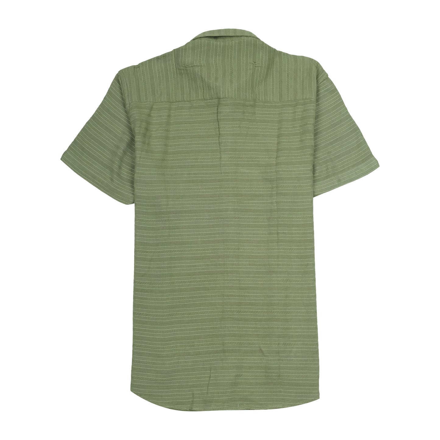 ZARA Mystic Olive Slim Fit Short Sleeve Button-Up Shirt
