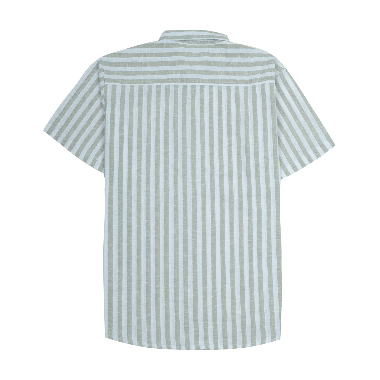 ZARA Tranquil Sage Easy Fit Short Sleeve Striped Shirt