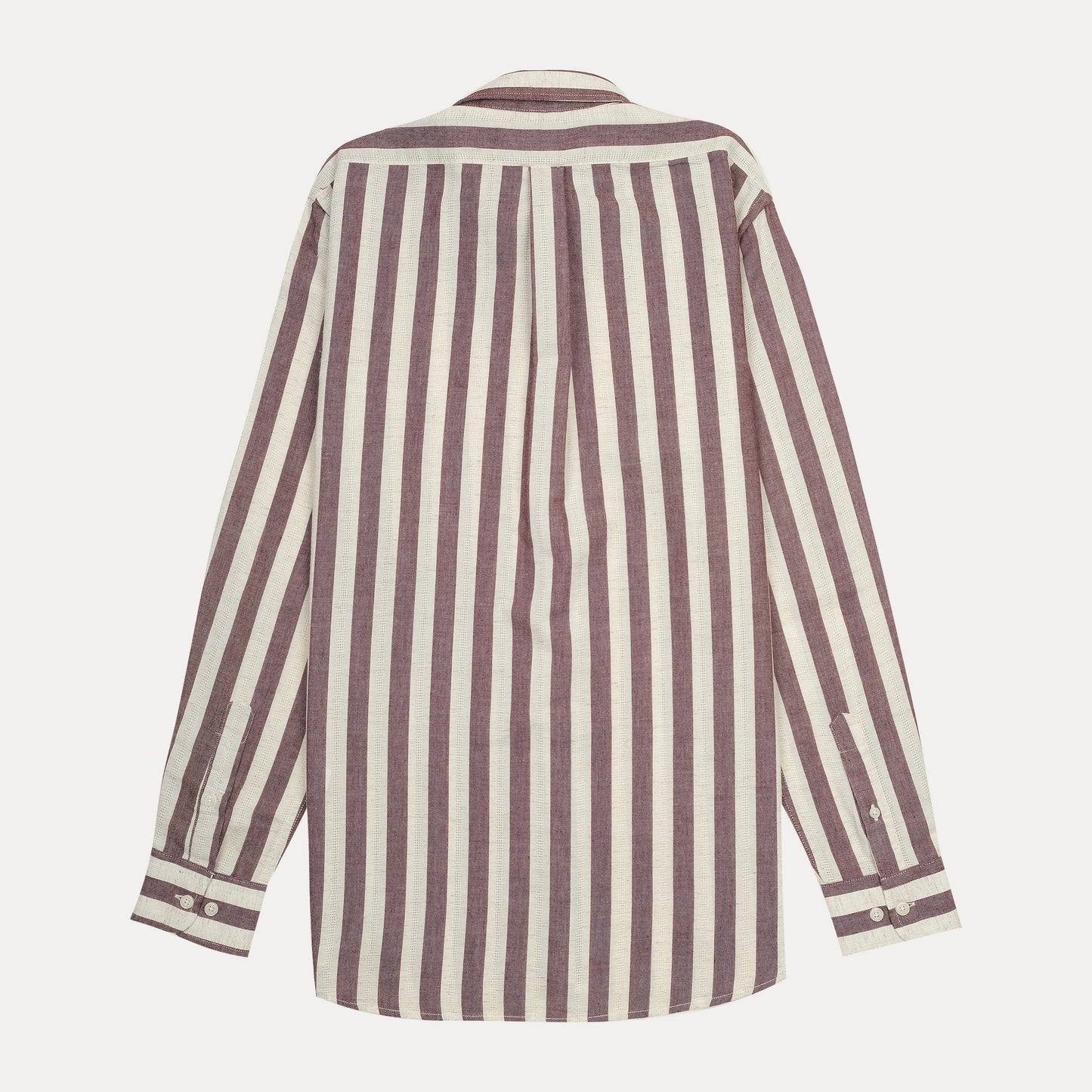 BROOKS BROTHERS Rustic Plum Tailored Fit Long Sleeve Striped Shirt