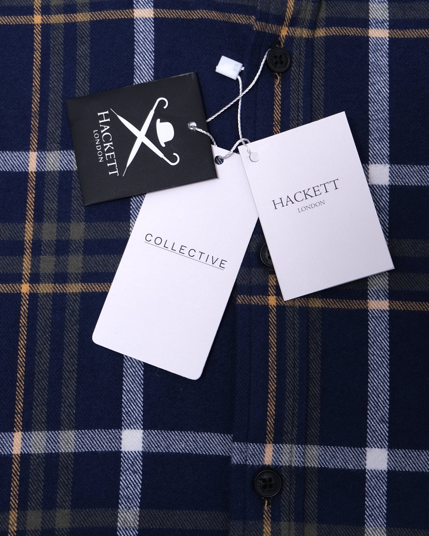 HACKETT Navy Olive Heritage Large Check Flannel Shirt