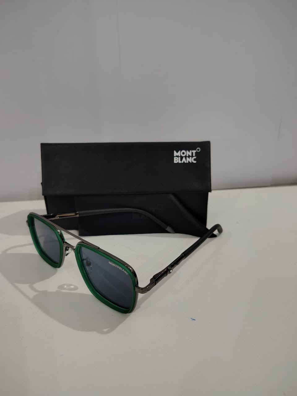 MONTBLANC Green Frame Aviator Sunglasses