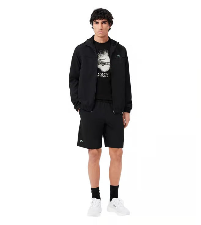 LACOSTE Black Graphic Crocodile Logo T-Shirt
