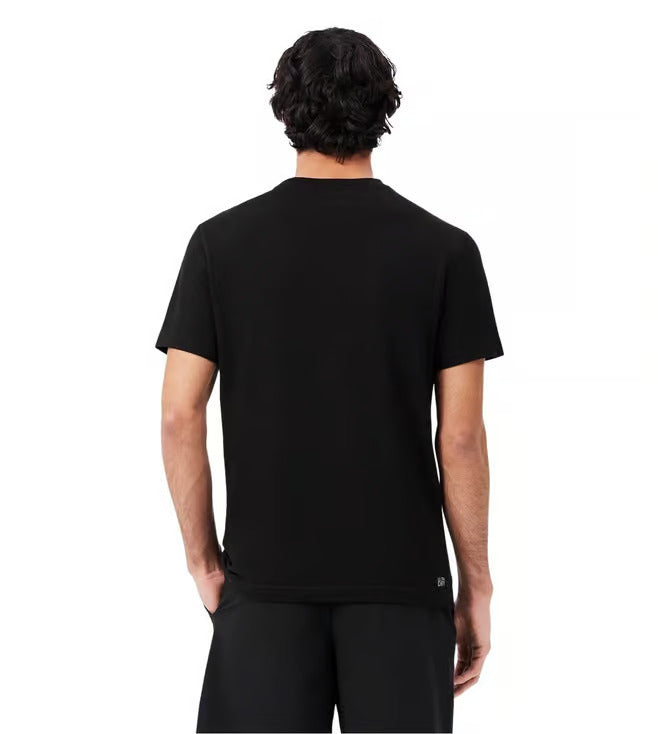 LACOSTE Black Graphic Crocodile Logo T-Shirt