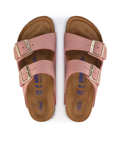 BIRKENSTOCK Petal Dust Luxe Leather Arizona Slide Sandals
