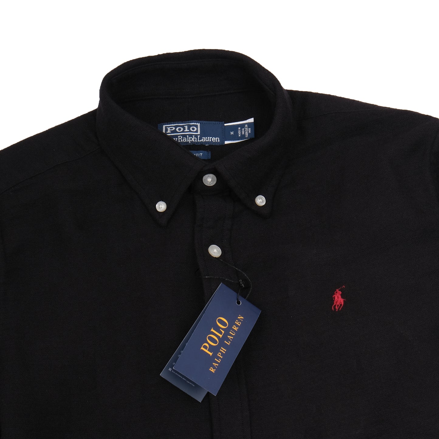 RALPH LAUREN Classic Black Button-Down Long Sleeve Shirt