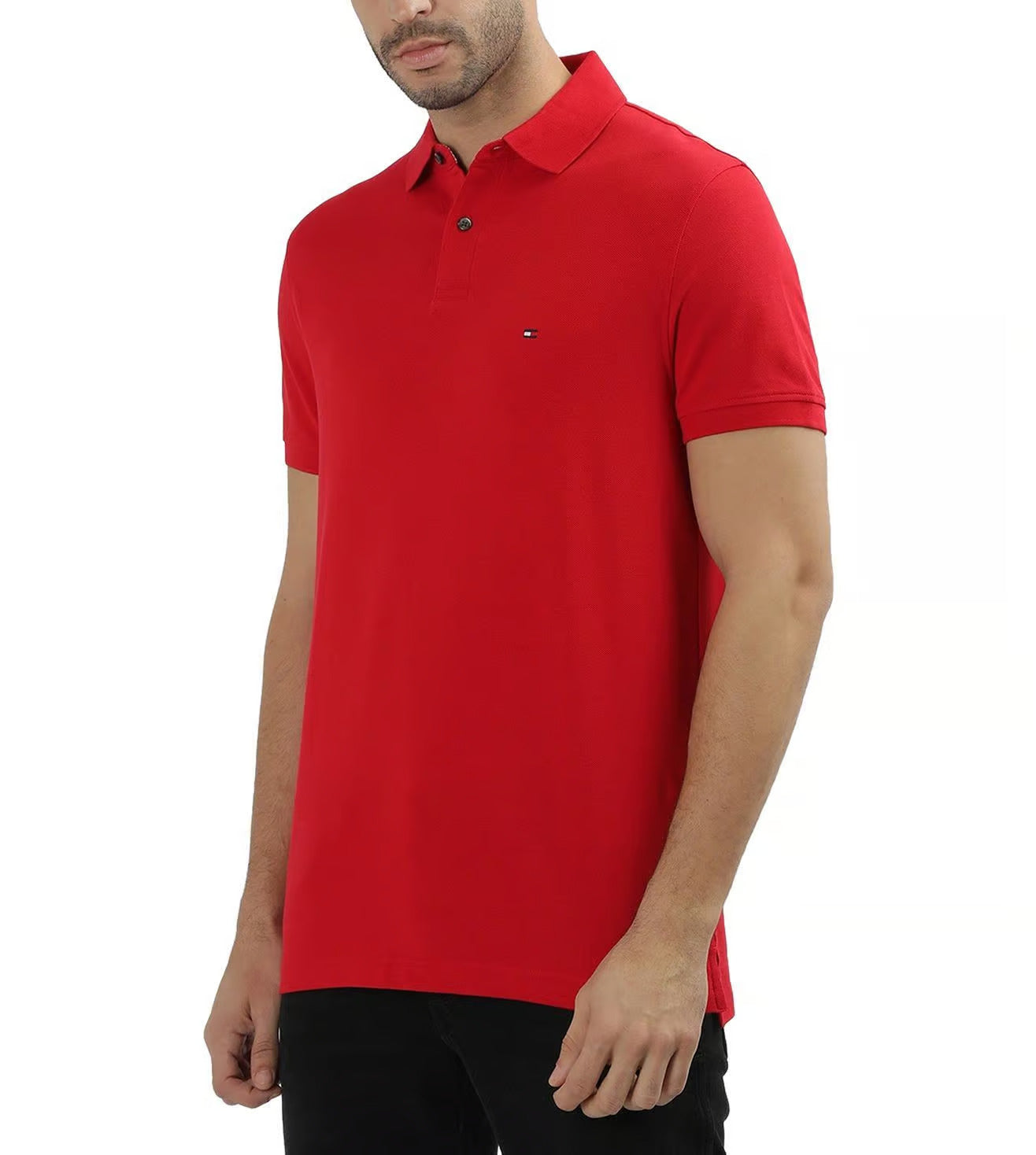 TOMMY HILFIGER Classic Red Short Sleeve Polo Shirt