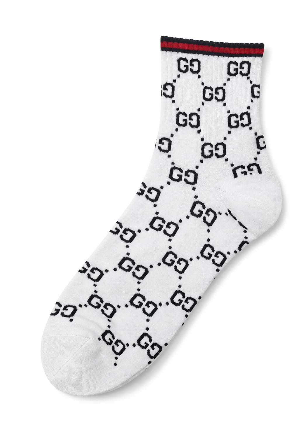 GUCCI Ethereal Ivory Signature Logo Ankle Socks