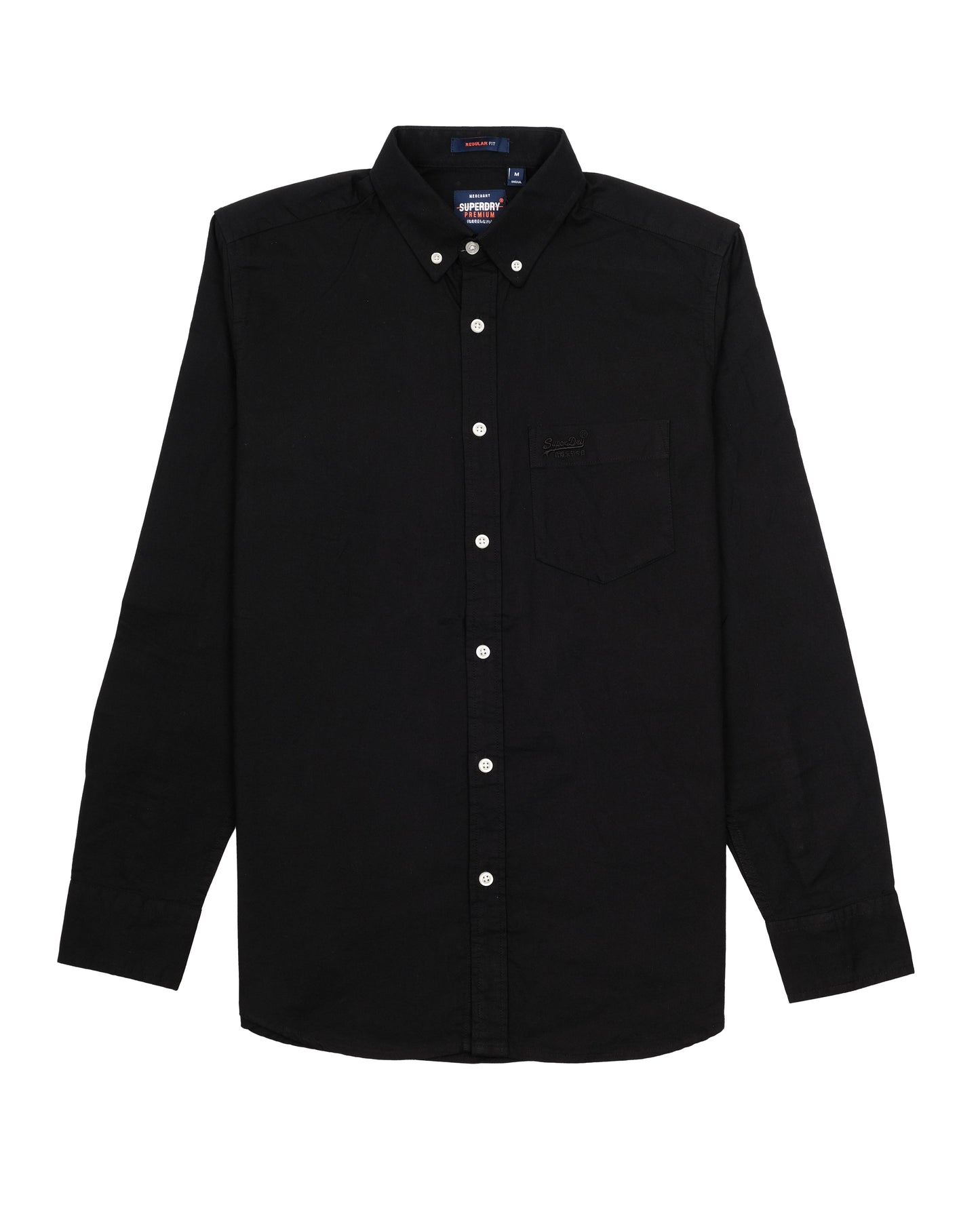 SUPERDRY Black Classic Oxford Button Down Long Sleeve Shirt