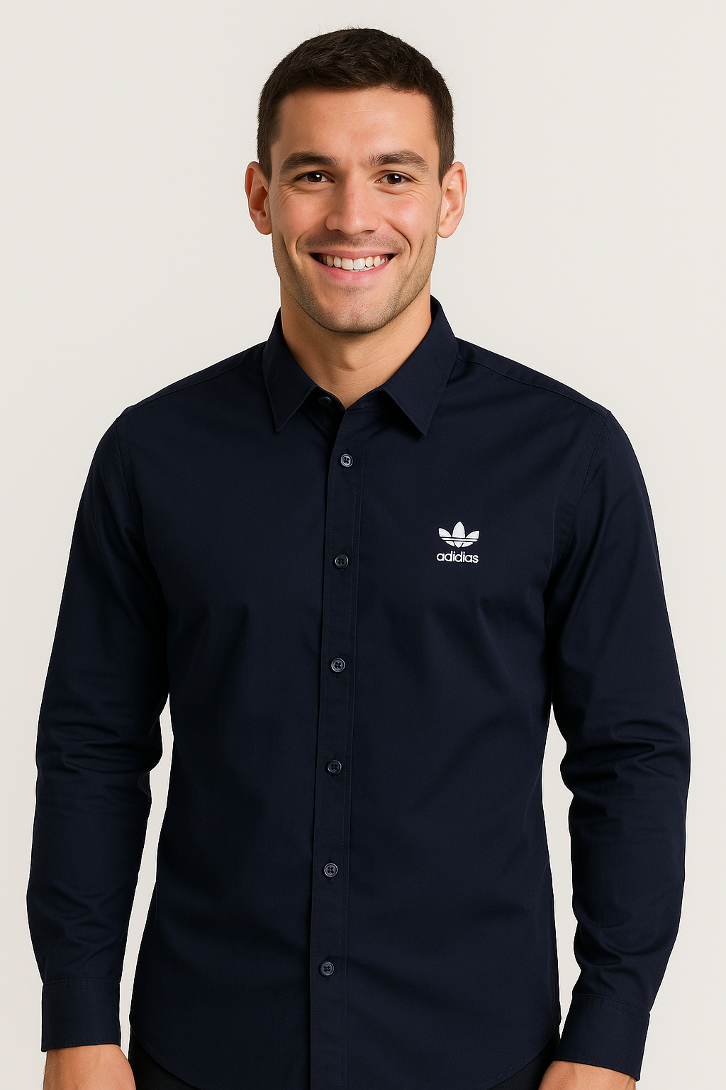 ADIDAS Midnight Navy Classic Fit Long Sleeve Button-Up Shirt