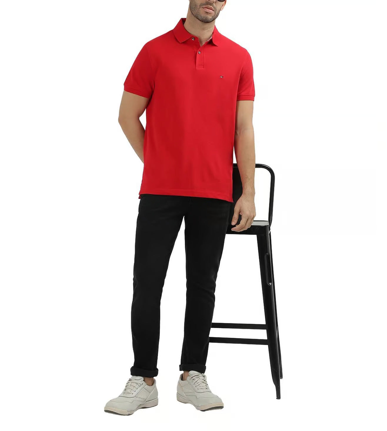 TOMMY HILFIGER Classic Red Short Sleeve Polo Shirt