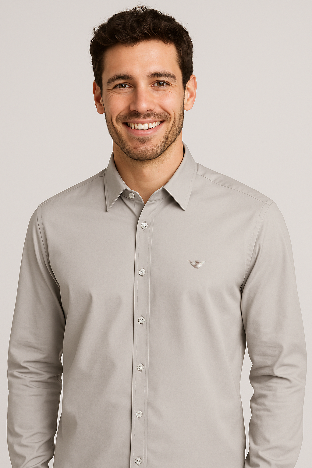 EMPORIO ARMANI Ethereal Stone Classic Fit Long Sleeve Shirt