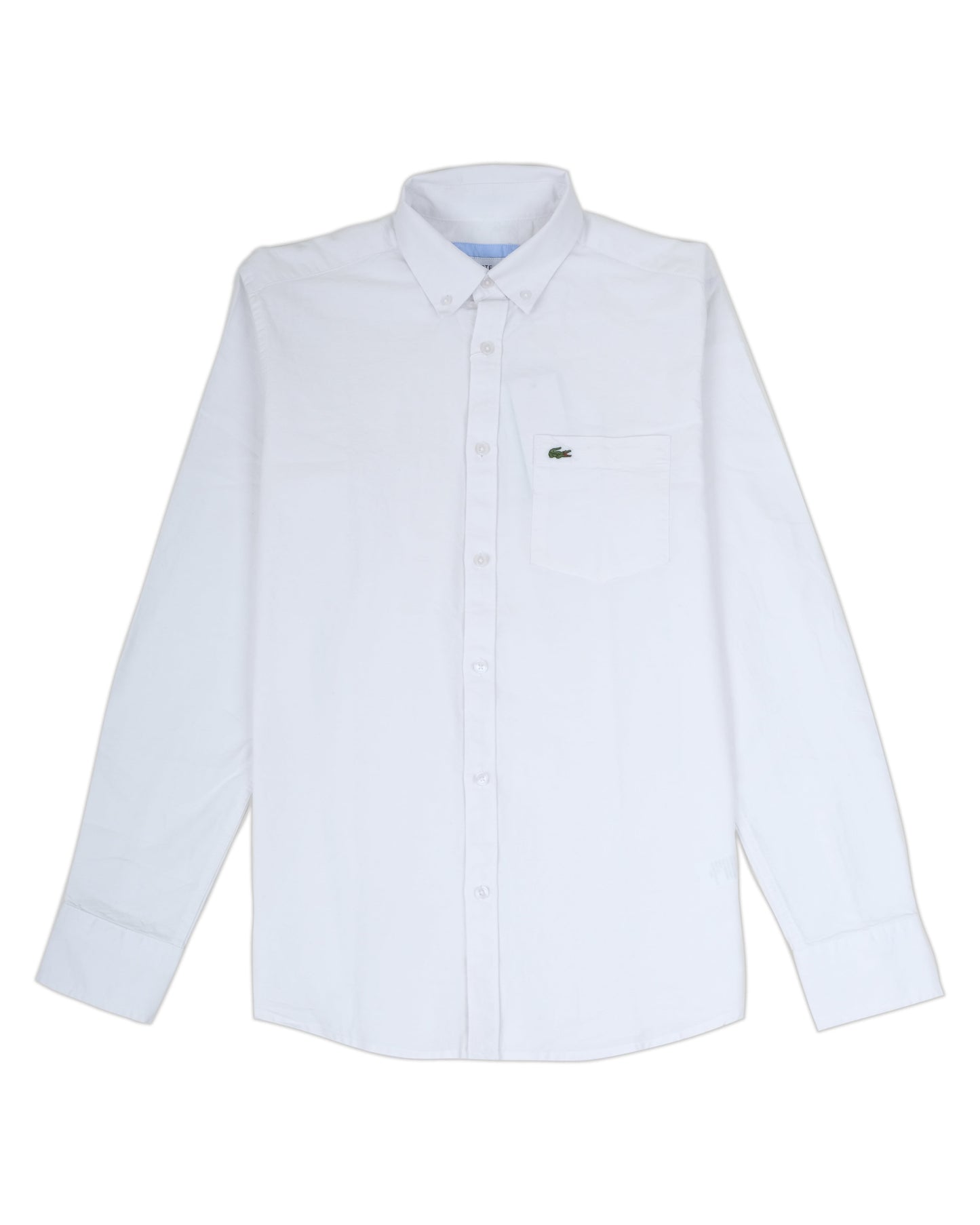 LACOSTE White Classic Fit Long Sleeve Cotton Oxford Shirt