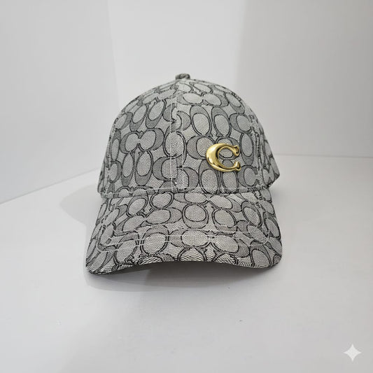 COACH Starlit Silver Signature Monogram Baseball Cap