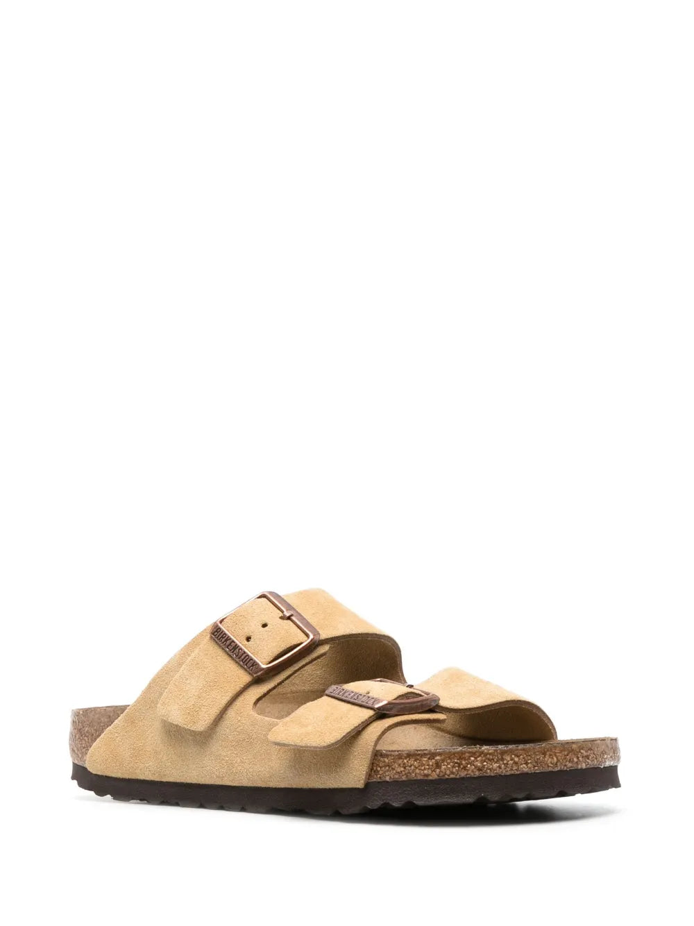 Birkenstock Arizona Buckled Suede Sandals Beige