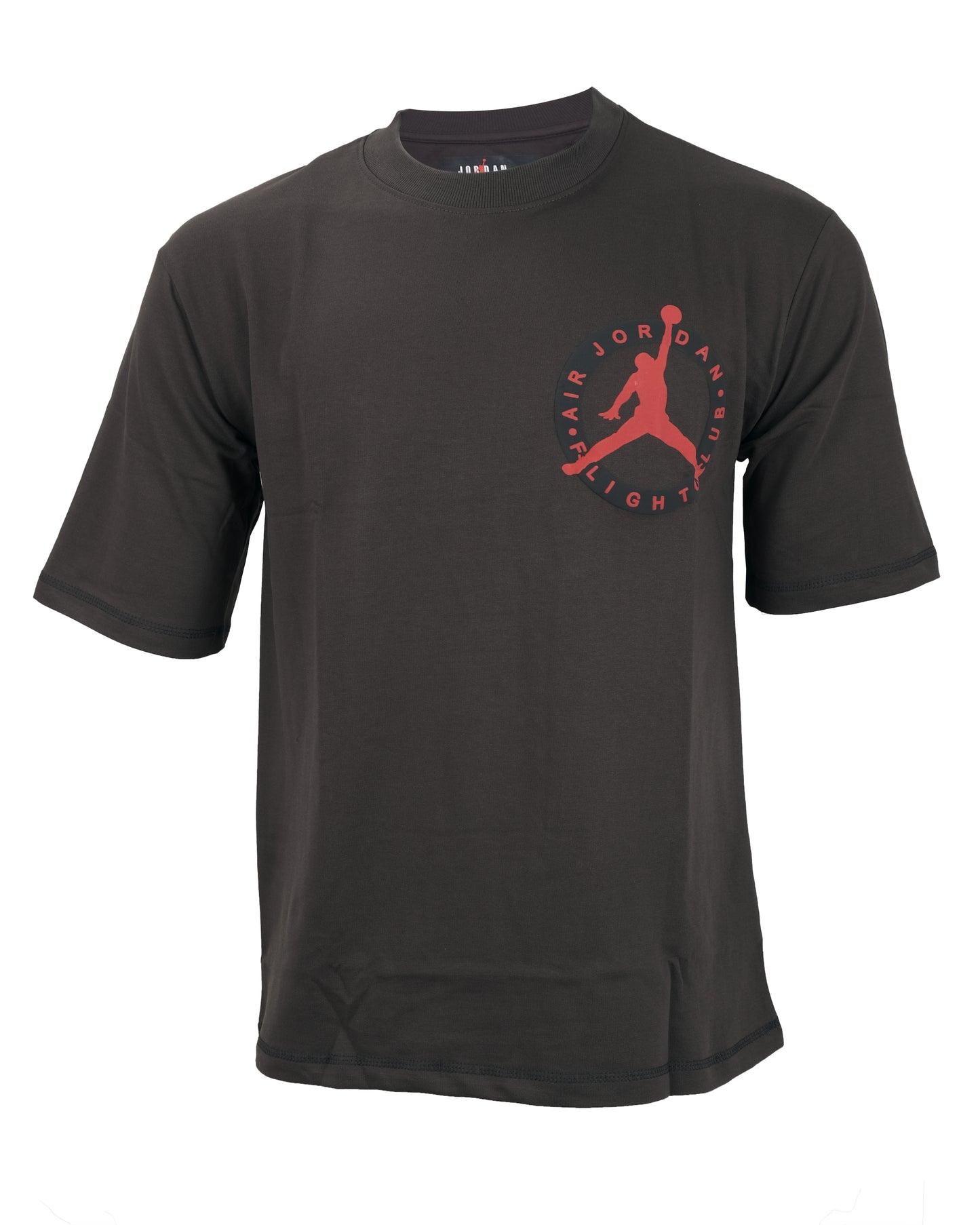 AIR JORDAN Flight Club Olive Green Red Logo Short Sleeve T-shirt