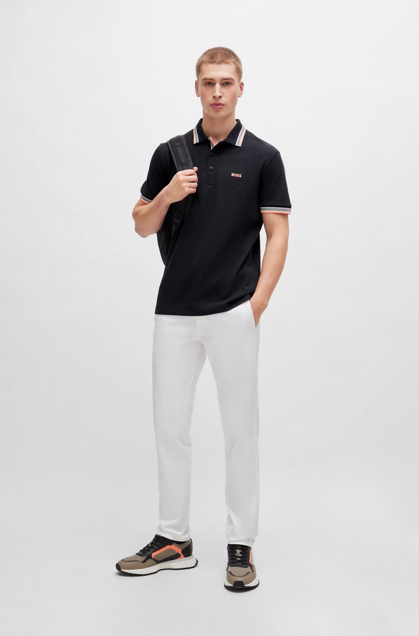 BOSS Black Contrast Trim Polo Shirt
