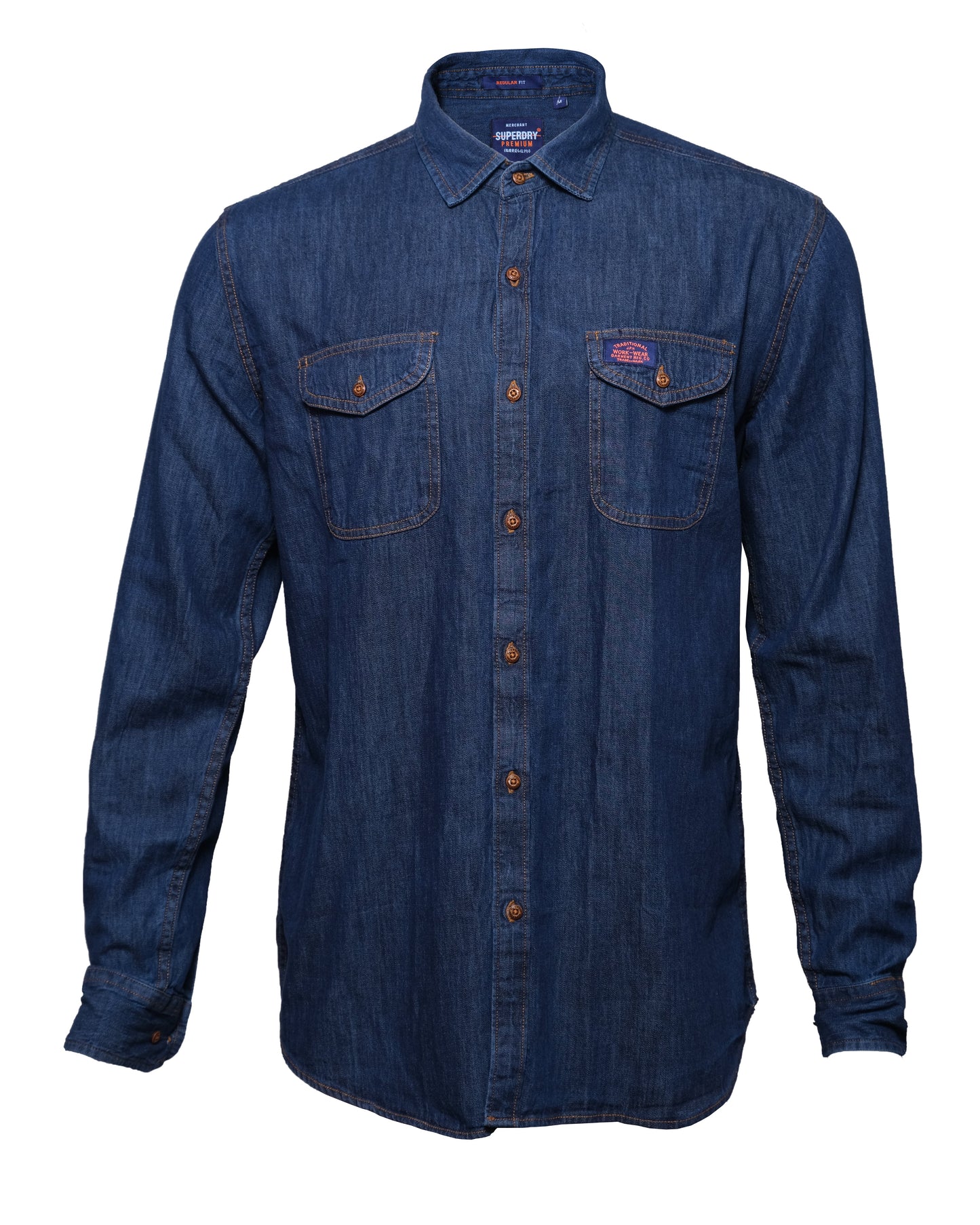 SUPERDRY Indigo Blue Vintage Western Denim Long Sleeve Shirt
