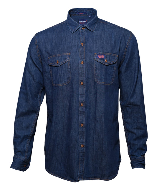 SUPERDRY Ocean Depths Vintage Slim Fit Long Sleeve Denim Shirt