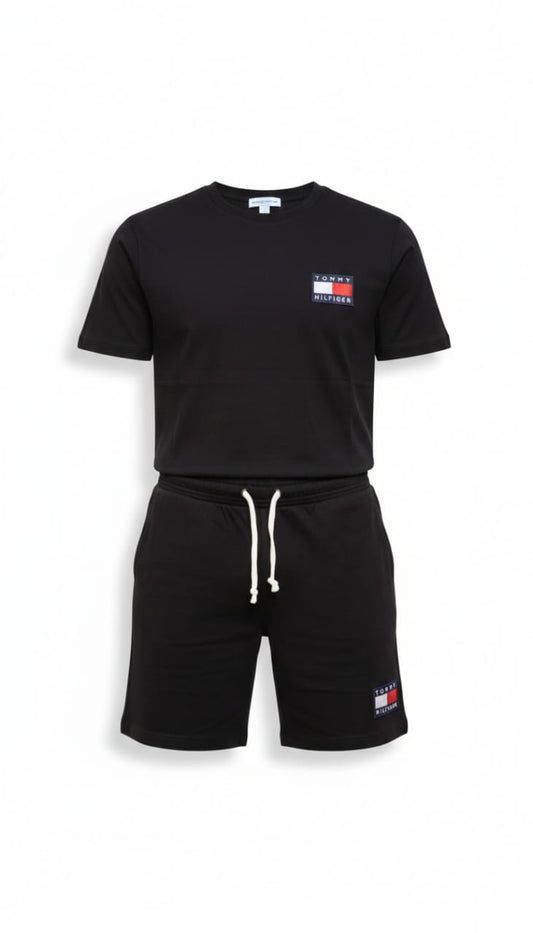 TOMMY HILFIGER Twilight Charcoal Essential Fit Short Sleeve Set