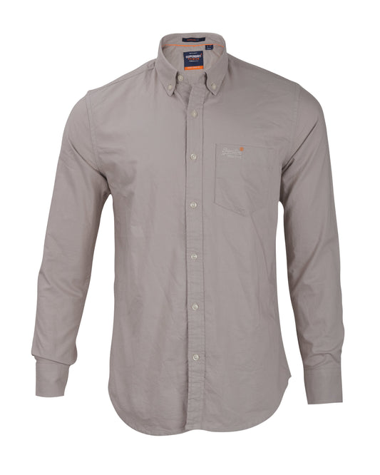 SUPERDRY Dune Beige Classic Fit Long Sleeve Oxford Shirt