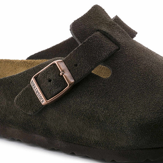 BIRKENSTOCK Enchanted Charcoal Luxe Suede Boston Clogs