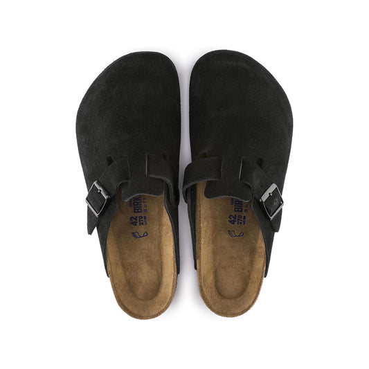 BIRKENSTOCK Enchanted Charcoal Luxe Suede Boston Clogs