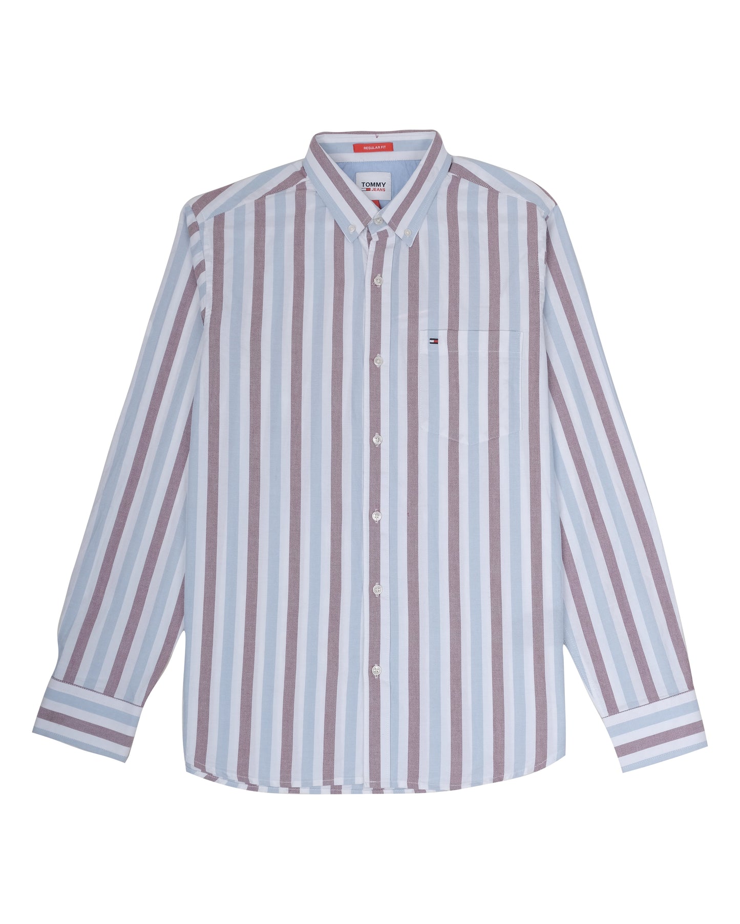 TOMMY HILFIGER Lavender White Vertical Bengal Stripe Long Sleeve Shirt