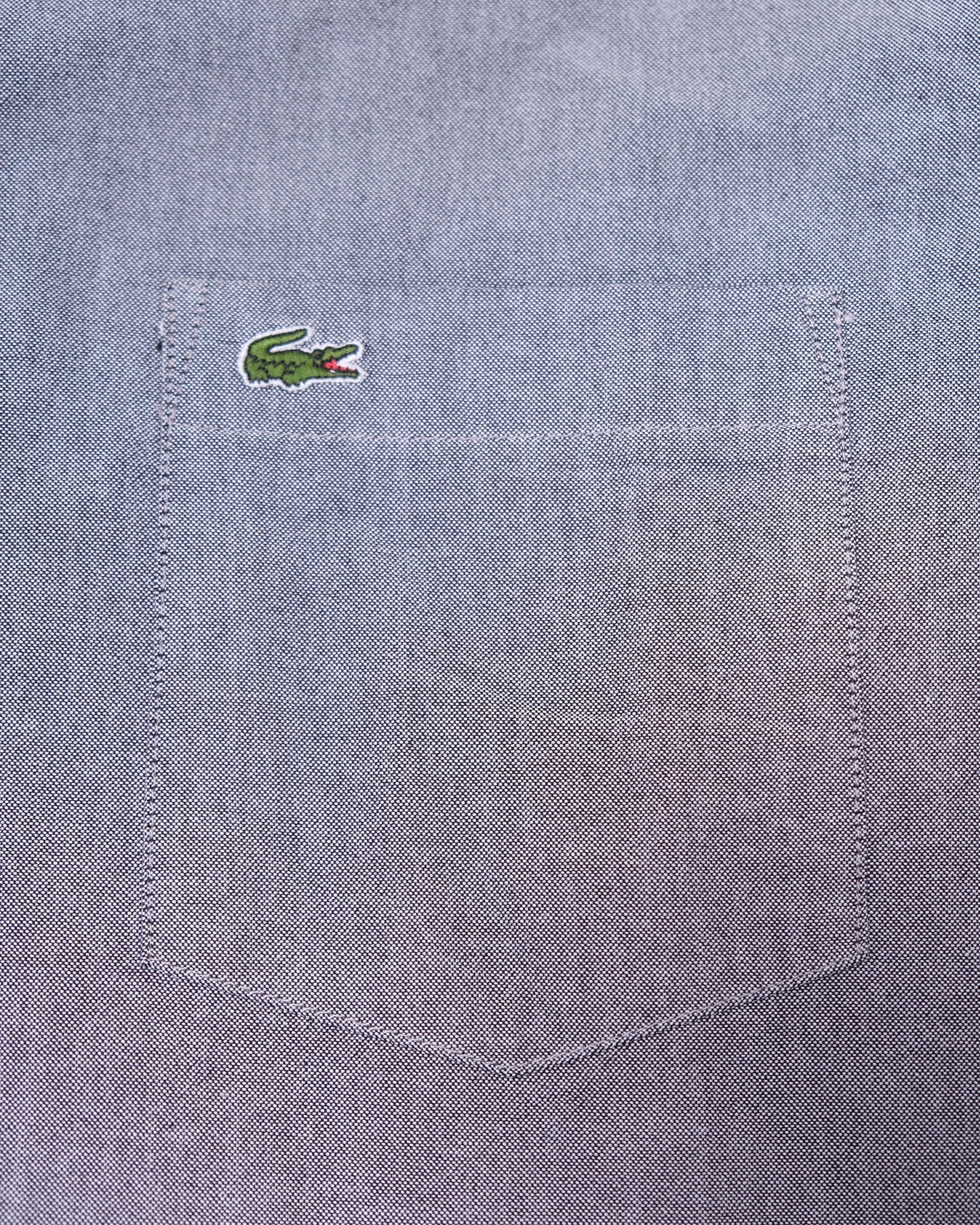 LACOSTE Grey Oxford Button-Down Long Sleeve Classic Fit Shirt
