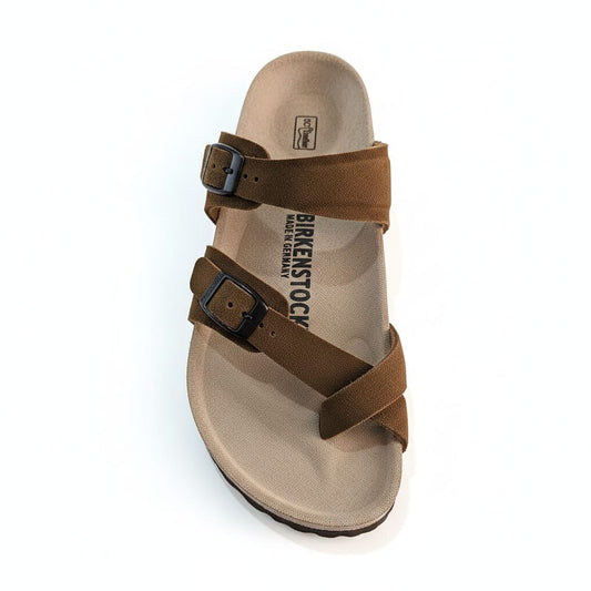 BIRKENSTOCK Rustic Mahogany Luxe Footbed Sandals