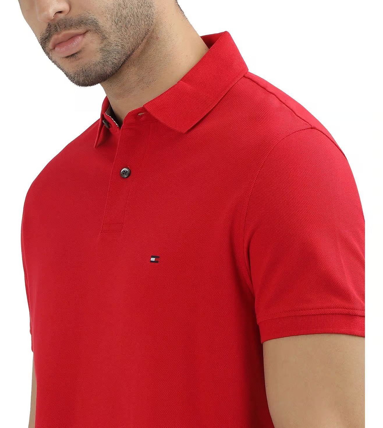 TOMMY HILFIGER Classic Red Short Sleeve Polo Shirt